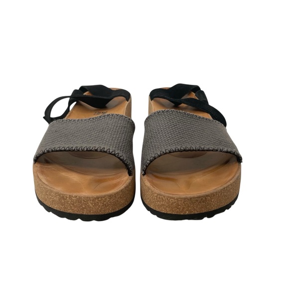 Papillio Black and Gray Glenda Sandals, Wedges, Leather Foot Bed, Size 8, Narrow - Picture 9 of 10